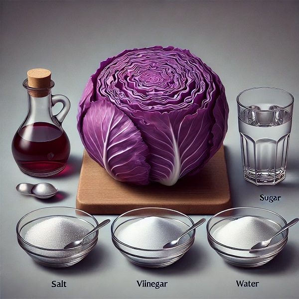 مواد لازم ترشی کلم بنفش