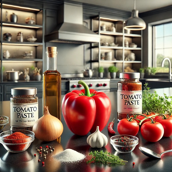 مواد لازم سس مارینارا پیتزا سبزیجات