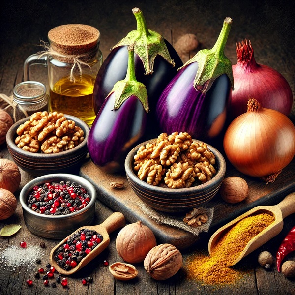 مواد لازم فسنجان با بادمجون