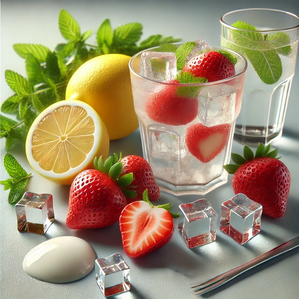 مواد لازم لیموناد توت فرنگی