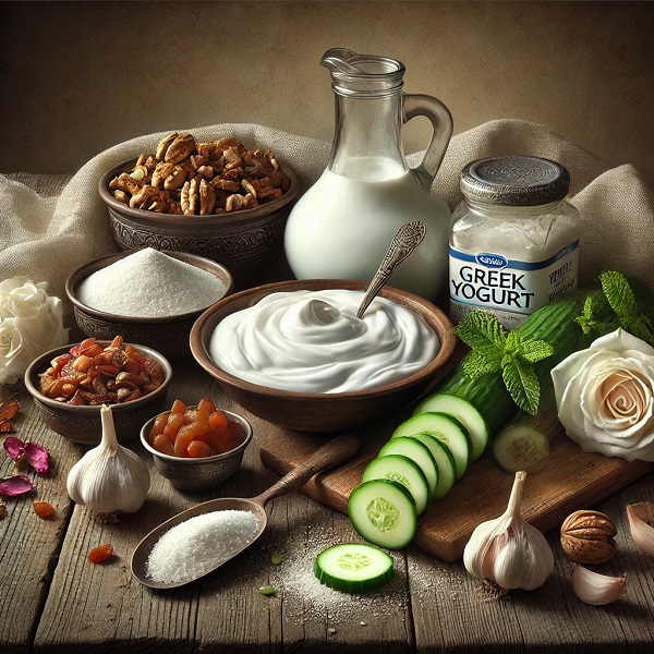 مواد لازم ماست خیار مجلسی