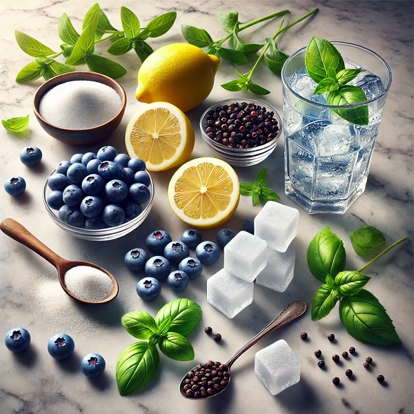 مواد لازم موهیتو بلوبری