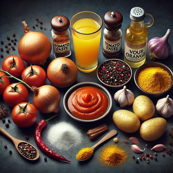 مواد لازم واویشکا گیلان با مرغ