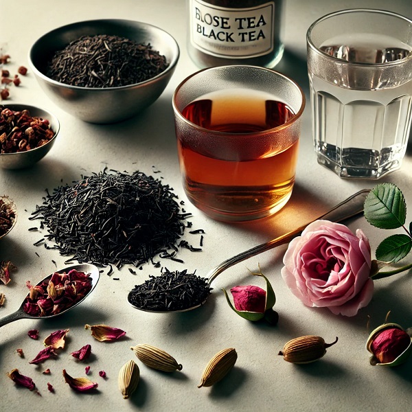 مواد لازم چای گل محمدی (گل سرخ)