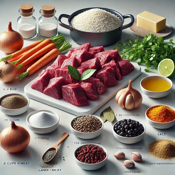 مواد لازم چلو گوشت مجلسی