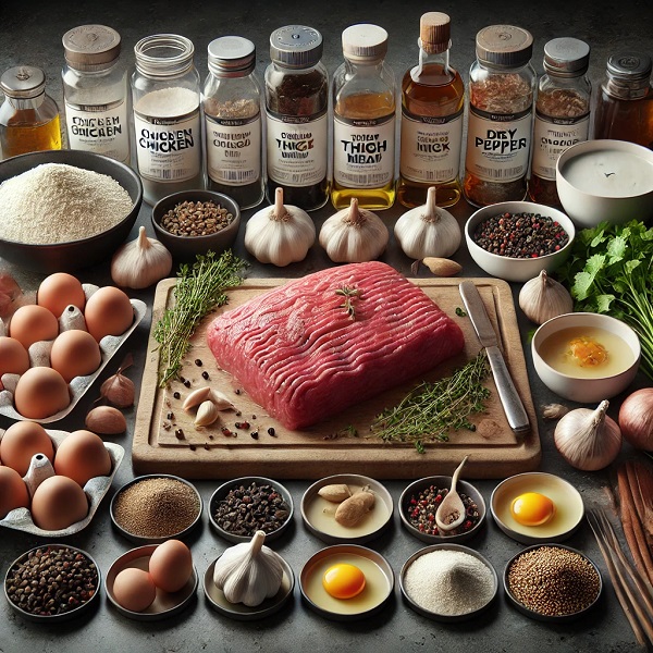 مواد لازم کالباس مرغ خانگی