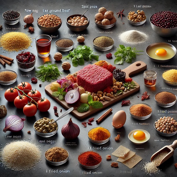 مواد لازم کوفته تبریزی