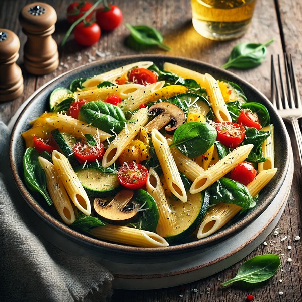 مواد لازم و طرز تهیه پاستا با سبزیجات