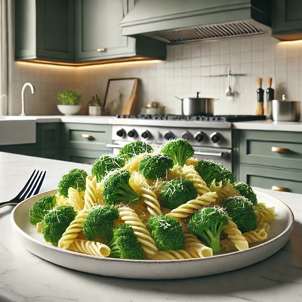 مواد لازم و طرز تهیه پاستا بروکلی