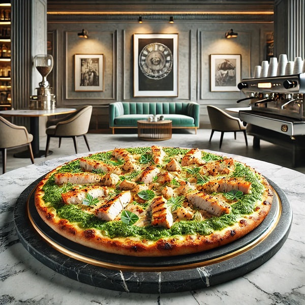 مواد لازم و طرز تهیه پیتزا مرغ با سس پستو مواد لازم و طرز تهیه پیتزا مرغ با سس پستو