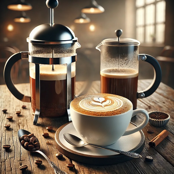 کاپوچینو با فرنچ پرس