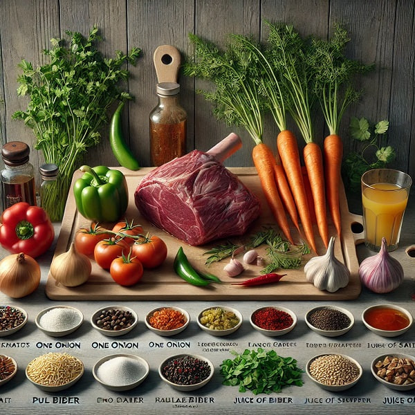مواد لازم سوپ ماهیچه با جو