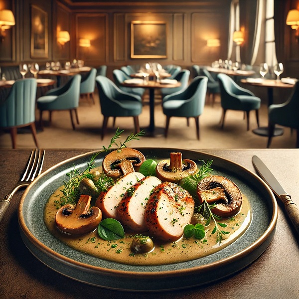 مواد لازم و طرز تهیه خوراک مرغ و قارچ رستورانی