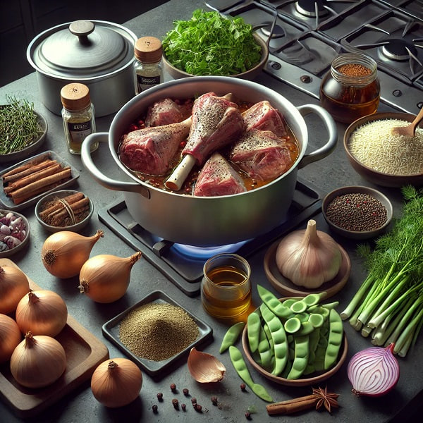 طرز تهیه باقالی پلو و ماهیچه