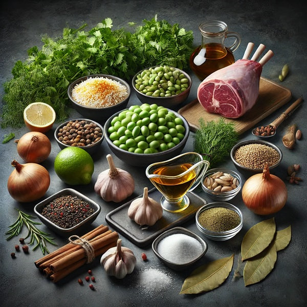 مواد لازم باقالی پلو و ماهیچه