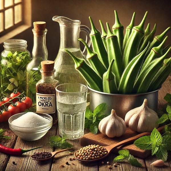 مواد لازم ترشی بامیه