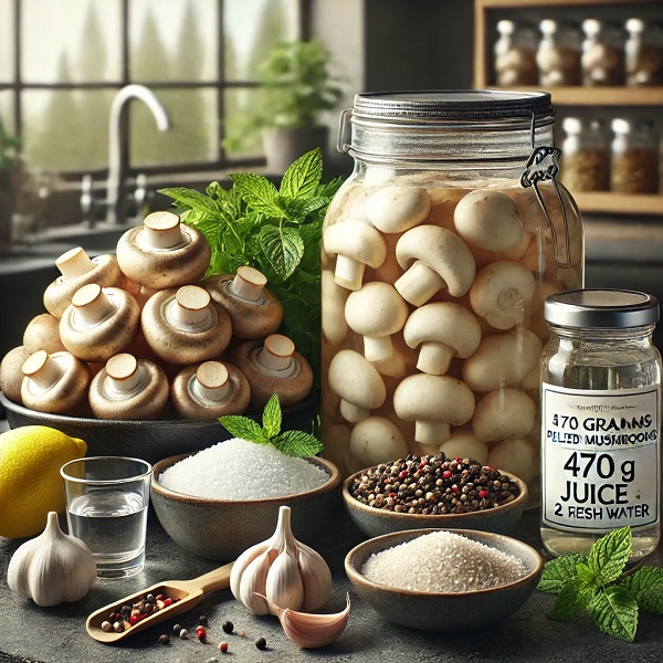 مواد لازم ترشی قارچ