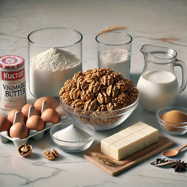 مواد لازم حلوا گردویی