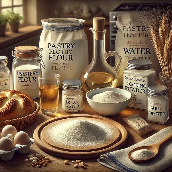 مواد لازم خمیر پیتزا بیکن