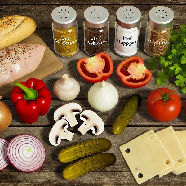 مواد لازم ساندویج مرغ و قارچ