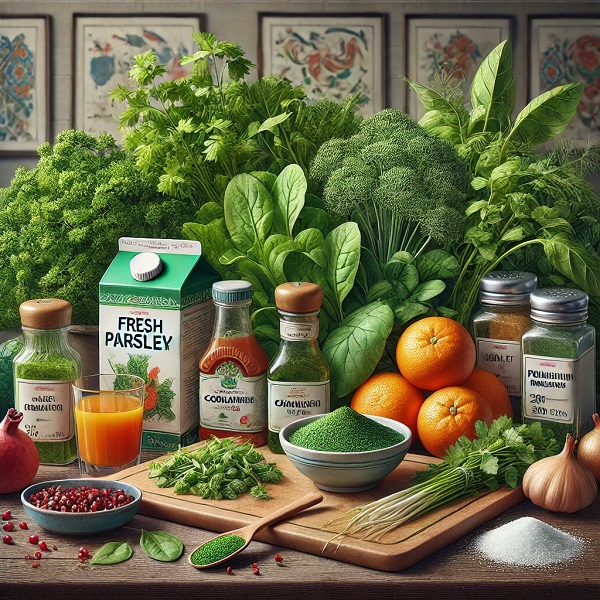 مواد لازم سبزی مرغ ترش مجلسی