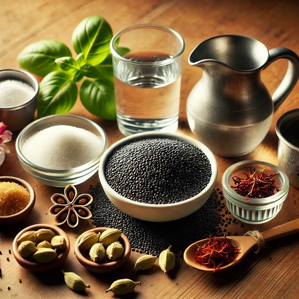 مواد لازم شربت تخم شربتی