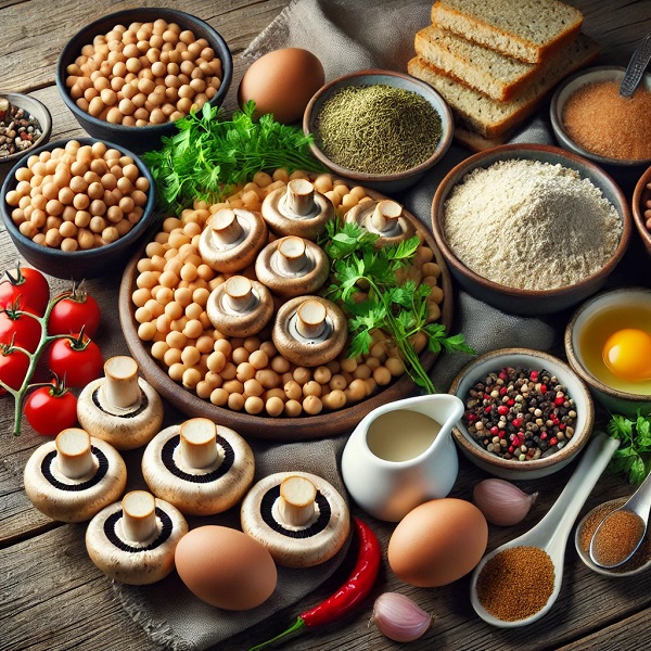 مواد لازم فلافل با قارچ