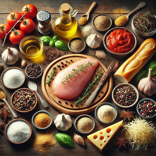 مواد لازم مرغ پنیری