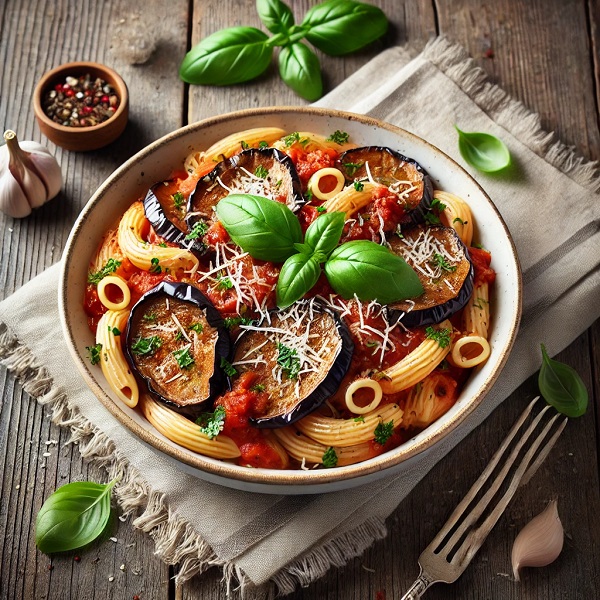 مواد لازم و طرز تهیه پاستای بادمجان