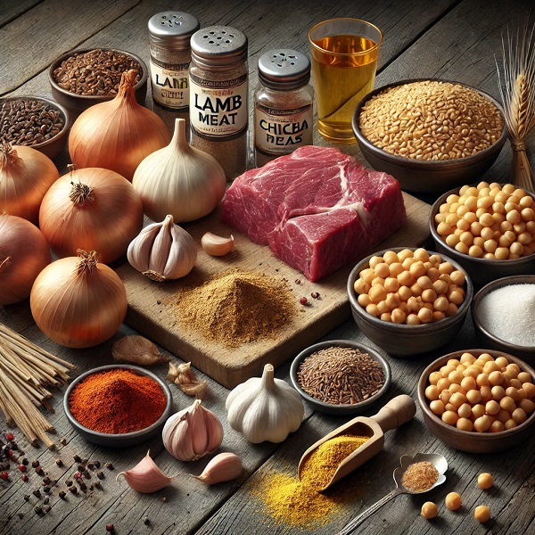 مواد لازم نخود آب با گوشت