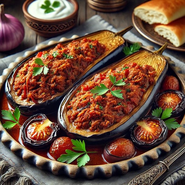 مواد لازم و طرز تهیه بادمجان شکم پر مواد لازم و طرز تهیه بادمجان شکم پر