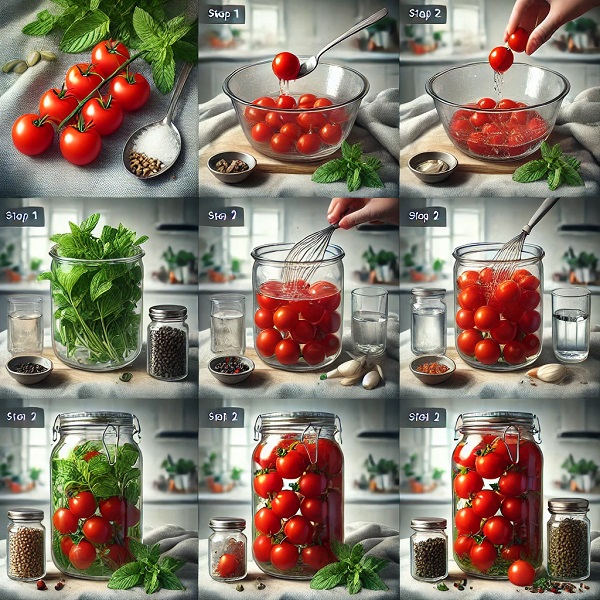 طرز تهیه ترشی گوجه گیلاسی