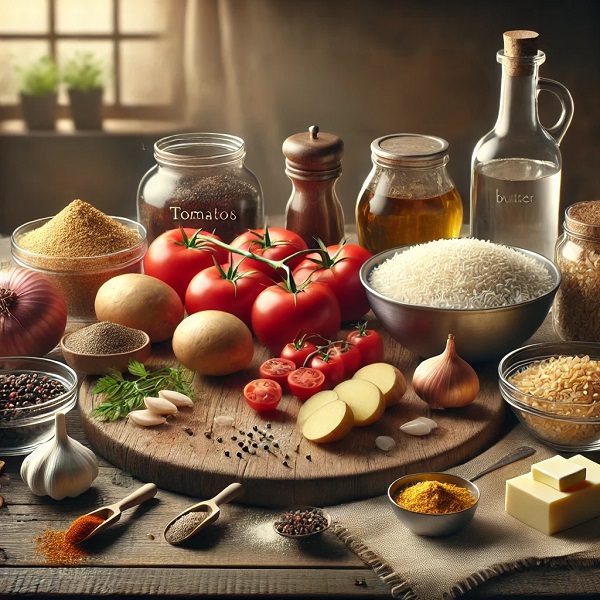 مواد لازم استانبولی ساده با سیب زمینی