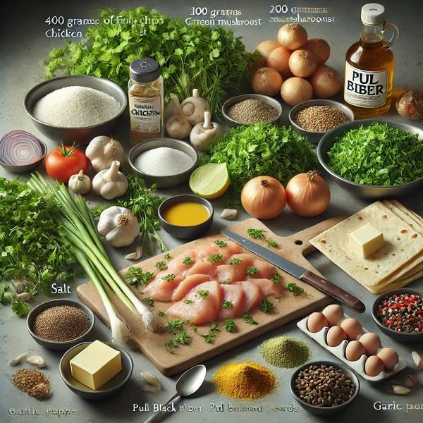 مواد لازم سمبوسه مرغ