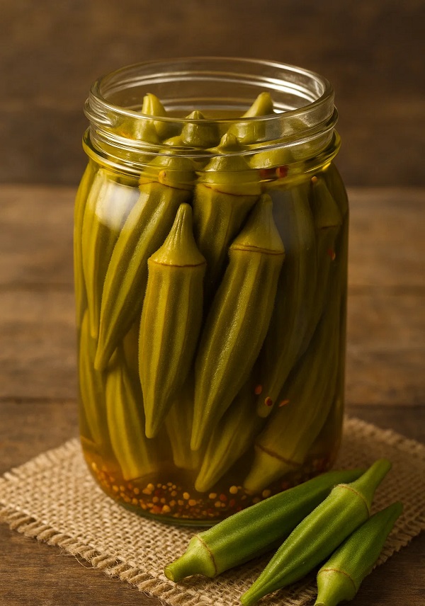 مواد لازم و طرز تهیه ترشی بامیه