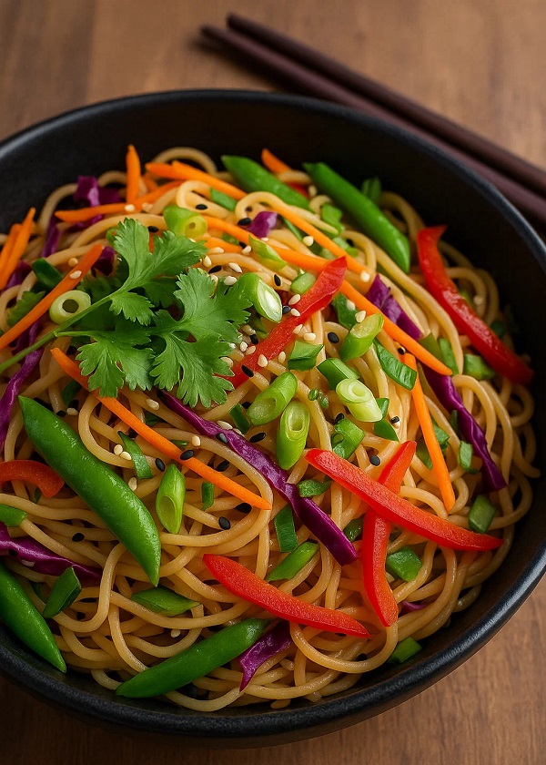 مواد لازم و طرز تهیه سالاد آسیایی نودل