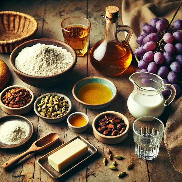 مواد لازم حلوا شیره انگور
