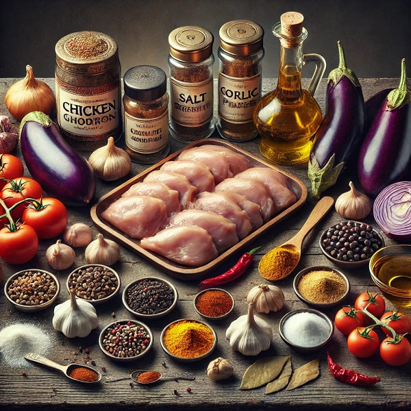 مواد لازم غوره مسما با مرغ
