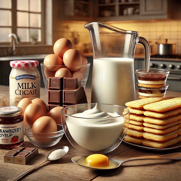 مواد لازم برای کرم شکلات تارت