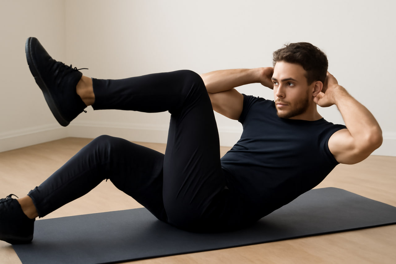 دوچرخه شکم (Bicycle Crunch)