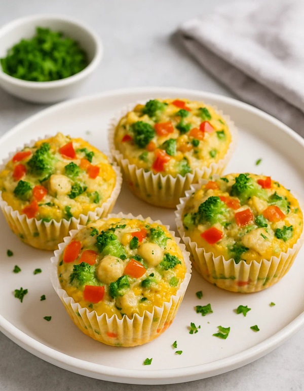 مواد لازم و طرز تهیه مافین مرغ و سبزیجات 