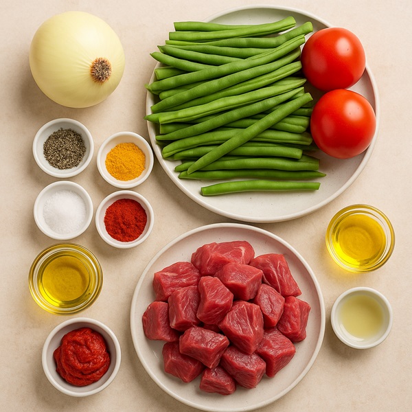مواد لازم خورش لوبیا سبز