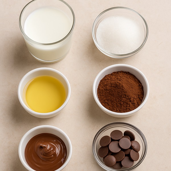 مواد لازم سس کیک شکلاتی خیس