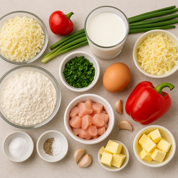 مواد لازم مافین مرغ و سبزیجات