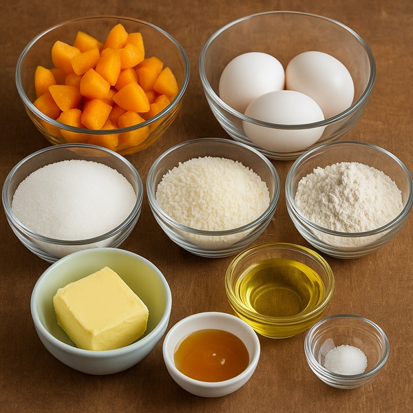 مواد لازم مینی کیک زردآلو