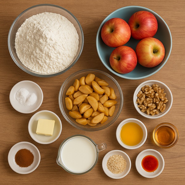 مواد لازم نان سیب و دارچین رژیمی